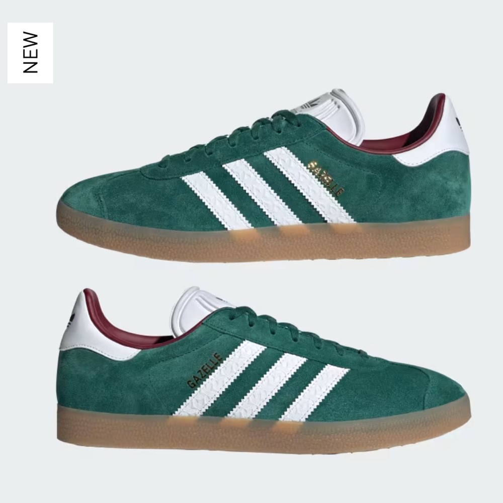 NWT Adidas Gazelle Originals Sneakers Collegiate Green Gum Sz Men 6/Women 7 - Picture 3 of 16